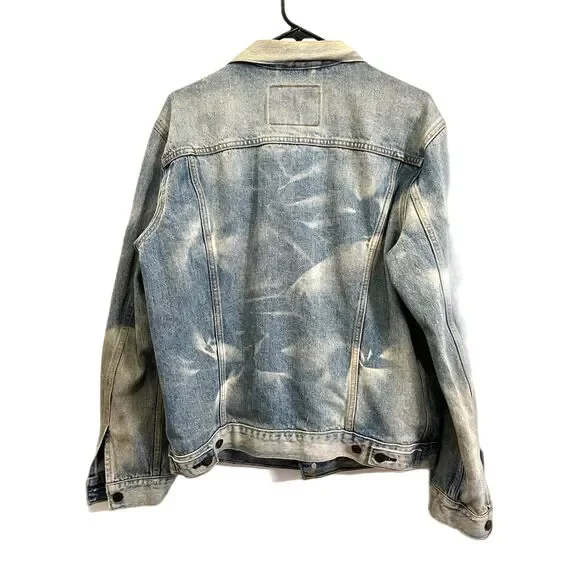 LEVI STRAUSS & CO Levi's Blue White Tie Dye Denim Jacket   Mens Size Large - Picture 7 of 11